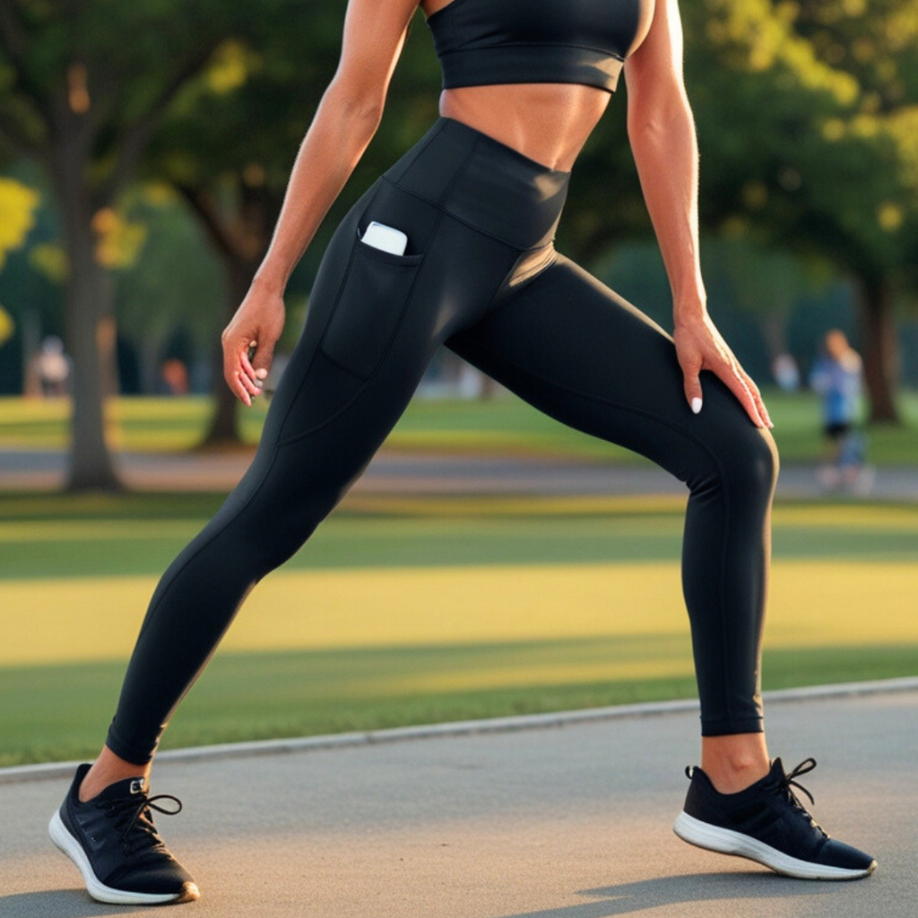 Pocket-filled athletic leggings